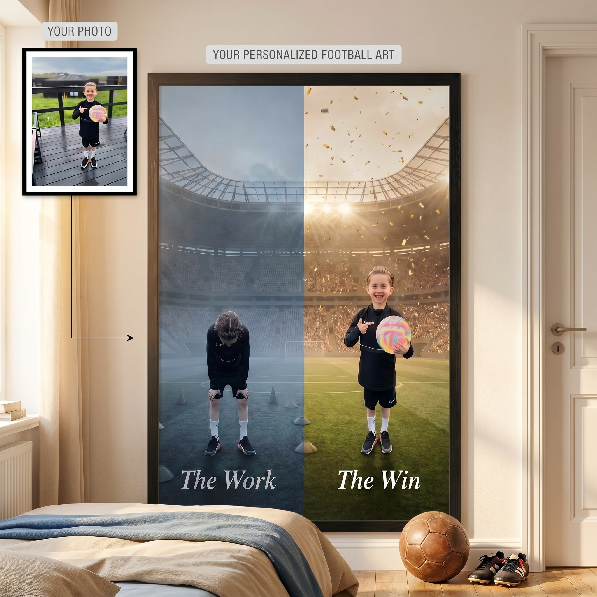 The Work/The Win - Personalized Football Art