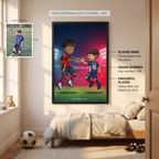 Cartoon High-Five - Personalized Football Art