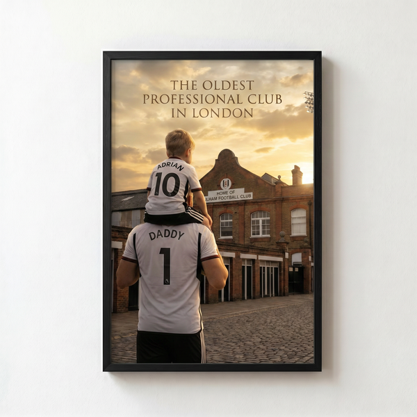 Our Ground Dad & Kid - Personalized Football Art