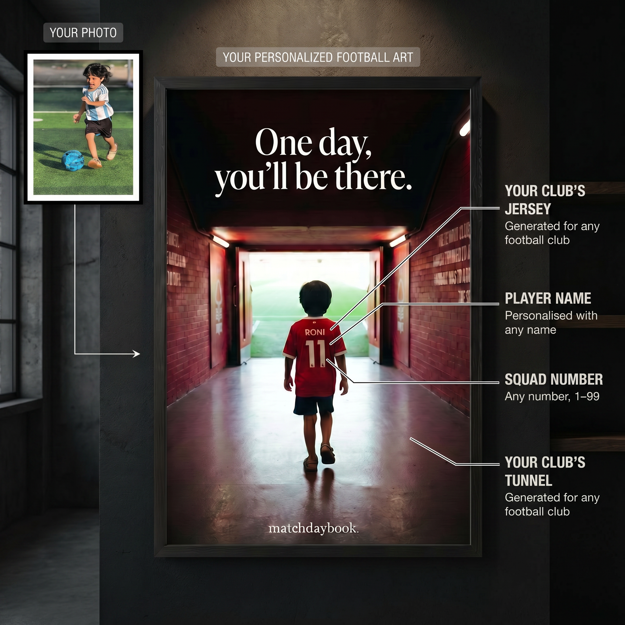 The Tunnel - Personalized Football Art